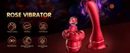 Desiredrops® - Rose Vibrator - Clitoris Lik Stimulator Vibrators Volwassenen Seksspeeltjes Vibrators voor Vrouwen - Cadeautje voor Haar - Clitoris Stimulator - Sex Toys voor haar - 2 in 1 dildo — thumbnail 2