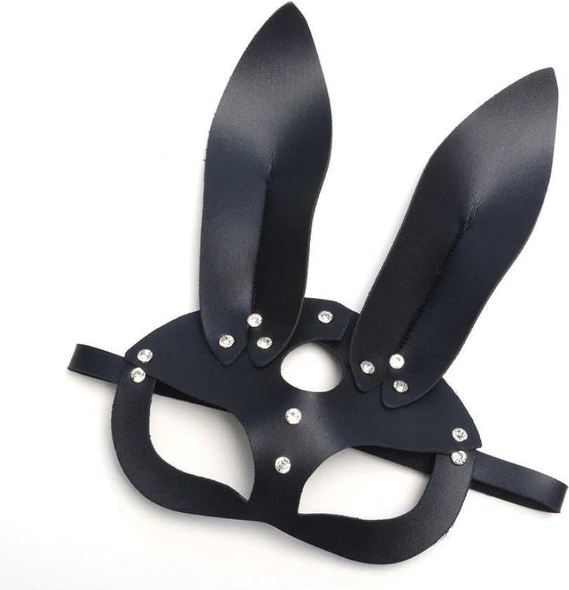 Luxe Cosplay Masker - Zwart - PU Leer - Konijn - Sexy - Masquerade — afbeelding 1