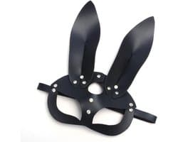 Luxe Cosplay Masker - Zwart - PU Leer - Konijn - Sexy - Masquerade