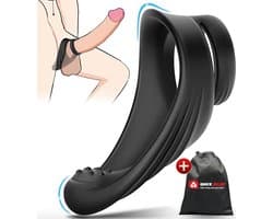 Quick Relief Perineum Teaser™ - Cockring - Perineum Massage - Siliconen Penis Ring - Perineum stimulatie - Penis Ring - Sex Toys voor Mannen - 3 cm - Zwart