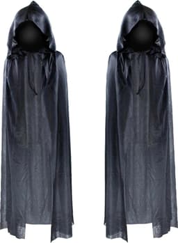 Doorschijnende Cape met capuchon - BDSM - Erotisch - SM Meester - Rollenspel Outfit - Transparant - Halloween — thumbnail 4