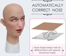 Siliconen Masker-Vrouwenmasker- Masker- Gezichtsmasker-Cosplay-Transgender-Travestie- Gezicht-Crossdresser- Cosplay — thumbnail 2