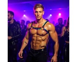 BUM BLING® - Regenboog Harnas voor Man - One Size - Gay Clubwear - BDSM Fetish & Pride