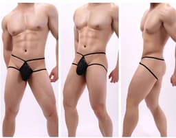Erotische heren boxer - Micro string - Zonder bilnaad - Penis pouch - Zwart — thumbnail 2