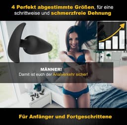 Lzwintrading - Buttplug Set - 4 Delige Siliconen Buttplugs Set voor Mannen en Vrouwen - Sex Toys voor Koppels - Anale Speeltjes - Anaal Dildo - Anale Plug - Ø2,1cm Ø2.4cm Ø3.1cm Ø4.0cm — thumbnail 4