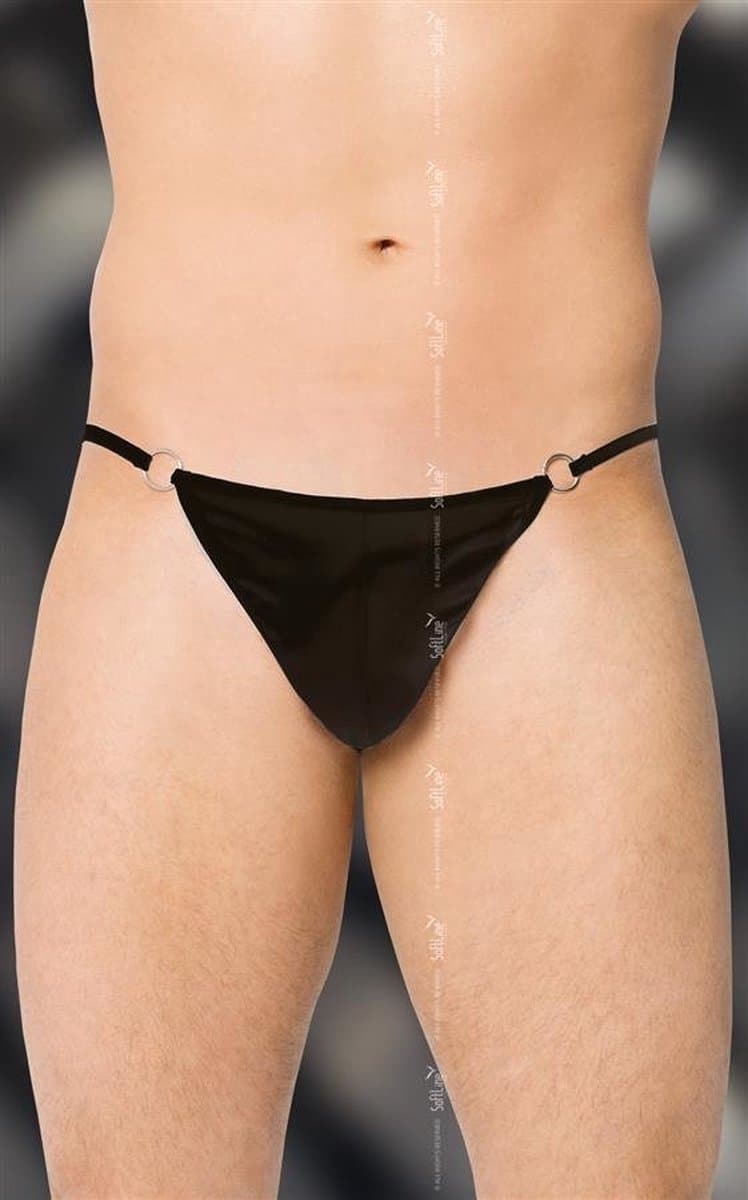 SoftLine Collection - Elegante heren string met satijn aanzicht zwart S t/m L — afbeelding 1