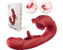 Uzzy M.F 3 in 1 Vibrator voor Vrouwen – G-Spot & Clitoris Stimulator – Sex Toys voor Koppels – 20 standen – Luxe Seksspeeltje Rood