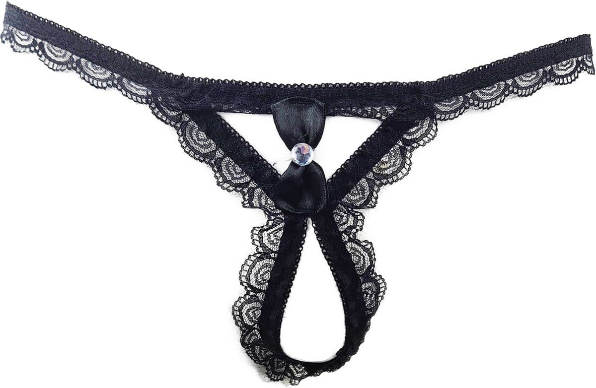BamBella ® - String Kruisloos - One size - Sexy Zwart Erotische onderbroek Heren — afbeelding 1