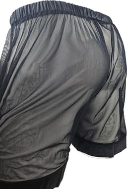 BamBella ® - Boxer short -Maat L/XL Sexy Zwart Erotische kant doorzichtige onderbroek Heren — thumbnail 5