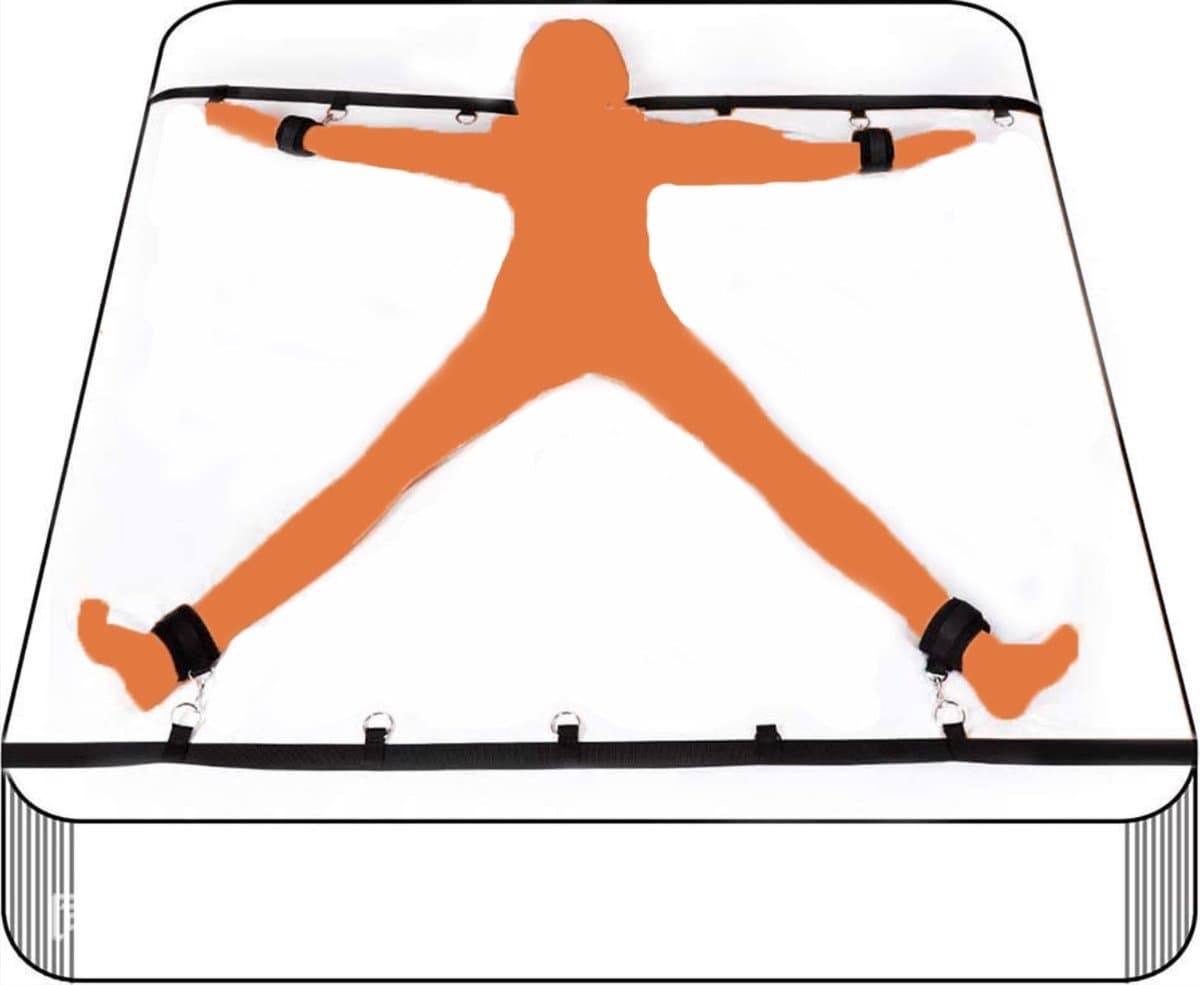 CHPN - Bondage Set - Handboeien voor in Bed - Handboeien en enkelboeien - Bondage - BDSM - Erotische accessoire - Cadeau - Bondageset - Erotiek - Vastbinden aan bed — afbeelding 1