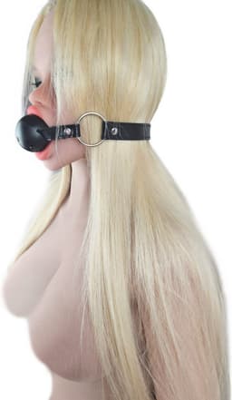 BNDGx® - Gag Ball Zwart - Seks speeltje - Gagbal rond bal mond strap masker bdsm fetish — thumbnail 4