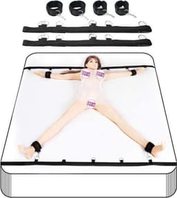 *** BDSM Bedboeien Set - Bondage - Verstelbare Riemen en Boeien - Bed Partner - Spannend - van Heble® *** — thumbnail 3
