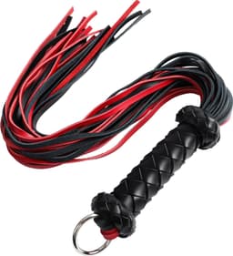Banoch | Flogger red/black | zweep leer ophangring | 67 cm | BDSM — thumbnail 4