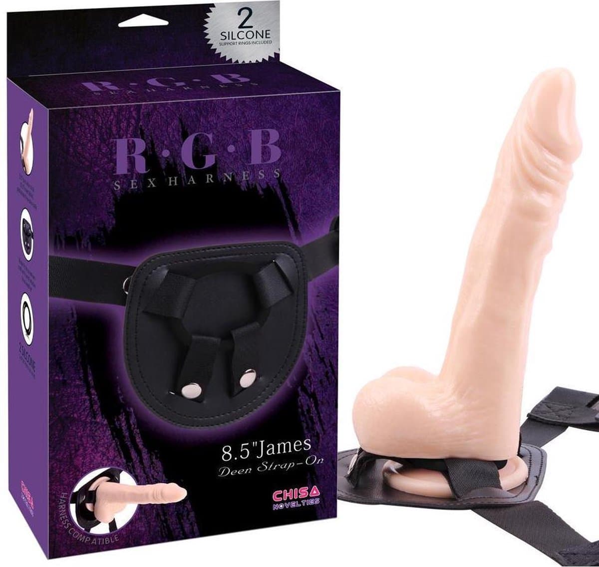Voorbind dildo met harnas - verstelbaar — afbeelding 1