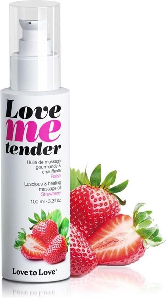 Love to Love - Love me Tender - Verwarmende Massageolie - Strawberry - 100 ml — afbeelding 1