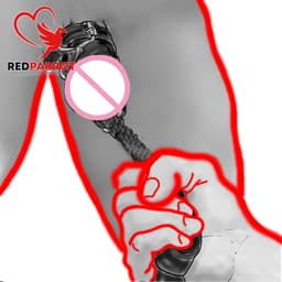 Scrotum bondage met ketting - Balzak stretcher - Lederen riem - Crusher — thumbnail 2