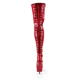 EU 42,5 = US 12 | DELIGHT-3063 | 6 Heel, 1 3/4 PF Back Lace Thigh Boot, Side Zip — thumbnail 4