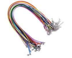 28 stuks ketting koord katoenen ketting 45 cm mix kleur ketting koord met kreeft klauw gesp sieraden maken ketting touw string met gesp voor doe-het-zelf armband hanger