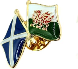 Welsh Cymru Schotland Schotse Saltire Verenigd Koningkrijk UK Vriendschap Metalen Emaille Land Vlaggen Pin Badge, Metaal — thumbnail 1