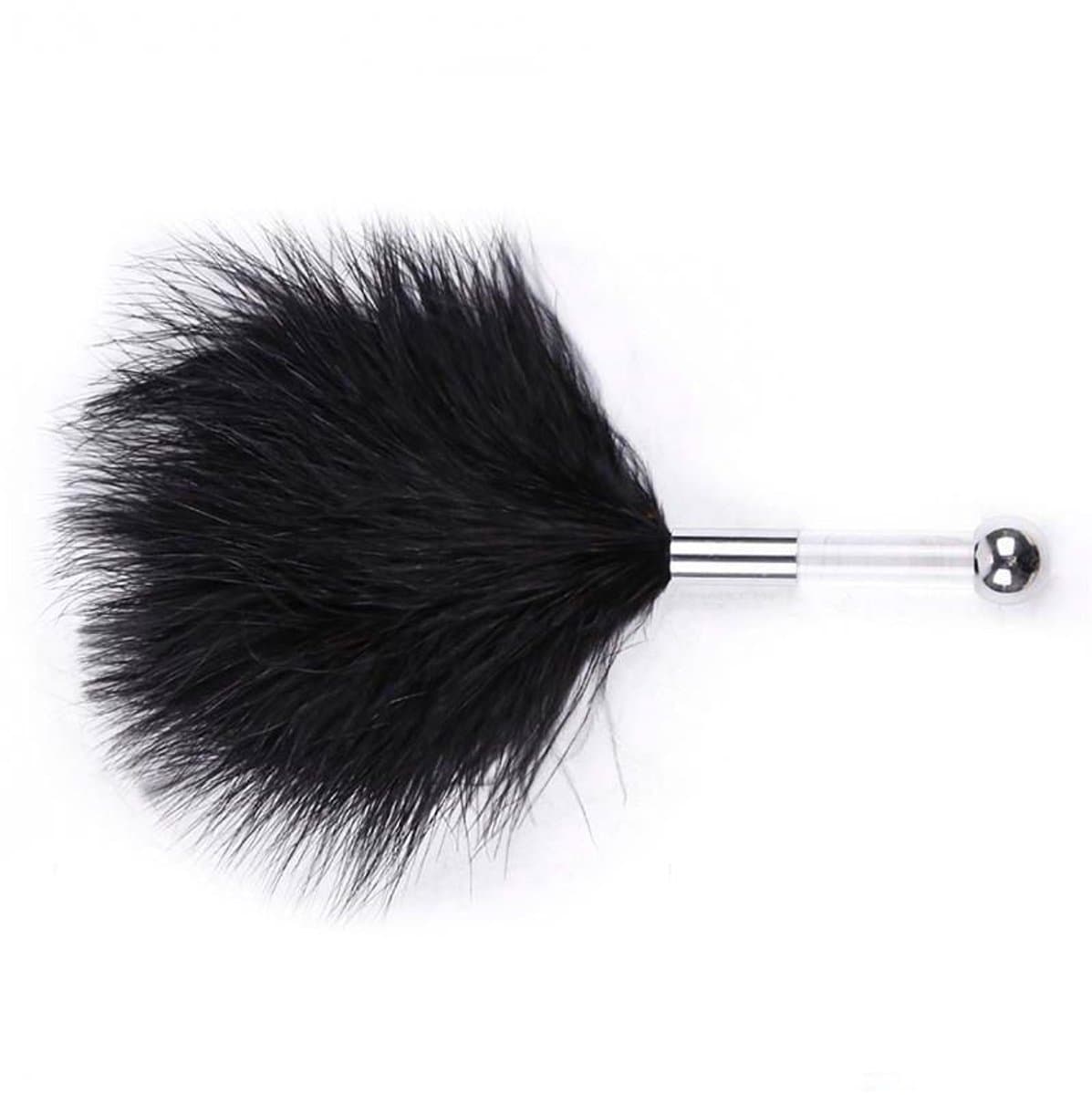 Kietelaar - Veerpluim - Feather tickler - Massageveer - Sensuele accessoire - Zachte veren - Ontspanningsmassage - Streelveer - Strelen - Erotisch speeltje - Zwart - 1 stuk - Jonyx — afbeelding 1
