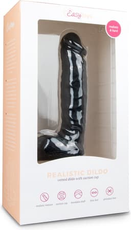 EasyToys - Realistische Dildo met Balzak - Dildo met Zuignap - 22,5 cm - Dildo's - Sex Toys voor Vrouwen en Mannen - Zwart — thumbnail 2