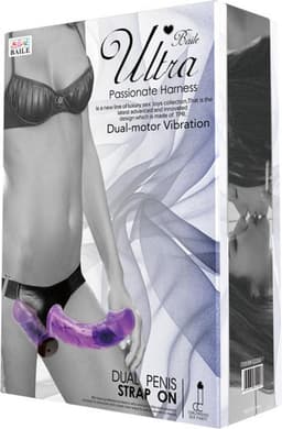 Harness Double Dildo with Vibration Purple — thumbnail 5