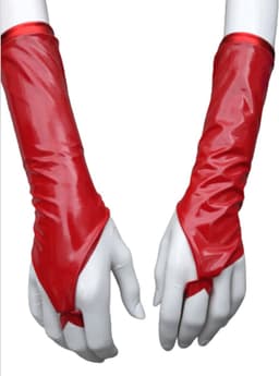 handschoenen van Datex (Mix latex en stof ) kort Rood andschoenen kort S/M Rood — thumbnail 1
