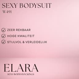 Elara - Miraluna - Bodystocking Erotische Lingerie met Open Kruis - Catsuit - S t/m XL - Sexy Dames Lingerie - Wit — thumbnail 2