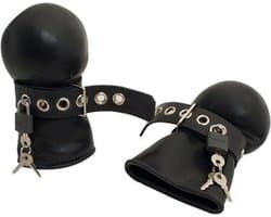 Rubber Lockable Bondage Mittens S-M