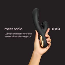 Eva® Sonic - Luxury - Whisper Quiet Air Pressure Vibrator for Women - 2-in-1 G-spot & Clitoris Stimulator - 18 Modes - USB Rechargeable - Sex Toys for Women - Obsidian Black — thumbnail 2