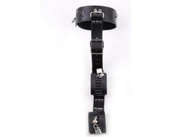 Fixxx - Collar met Boeien aan Riem - Zwart