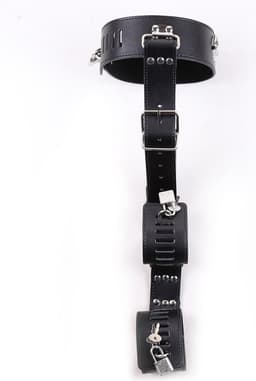 Fixxx - Collar met Boeien aan Riem - Zwart — thumbnail 1