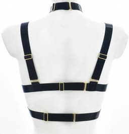 Borsten harnas vrouwen - Inclusief choker halsband - Erotische Beha - BDSM - Sexy BH - Festival en feest - One size - Bretels - Elastisch — thumbnail 3