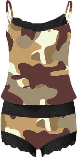Erotische Militair ARMY set vrouwen - Sexy soldaat - Sexy leger outfit - Short en topje - Nachtkleding - Pyjama — thumbnail 3