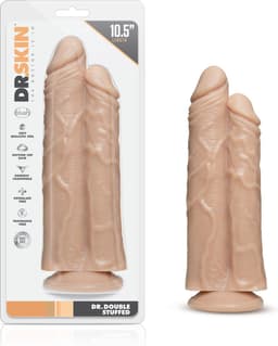 Dr. Skin - Double Trouble - Dubbele Dildo 26 cm - Vanilla — thumbnail 2