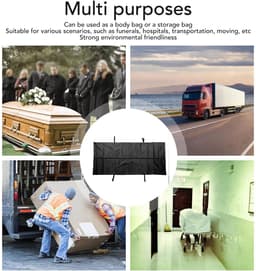 aladdien - Black Emergency Cadaver - Transport Stretcher voor Honden - 210D Waterdicht - Body Bag Stretcher Combo - Geschikt voor Begrafenis en Ziek... — thumbnail 5