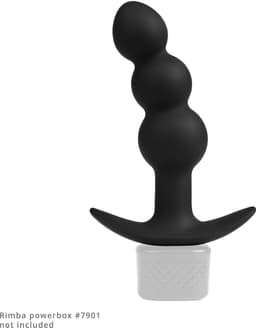 Rimba Electro Play - E-Stim Geribbelde Buttplug - Bi-Polair - Zwart — thumbnail 4