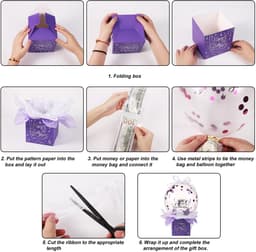 Dailygoods - Dailygoody - Trekgeldballondoos - Geldcadeau - Verrassende verjaardagservaring - Paars - Grappige ballonset - Perfect voor vriendin of vrouw - Inclusi — thumbnail 3