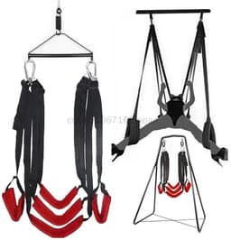Velmio Sex schommel - Bondage set - Stevig - Sexspeeltjes Voor koppels - Rood/Zwart - 5 Extra zachte kussens — thumbnail 2