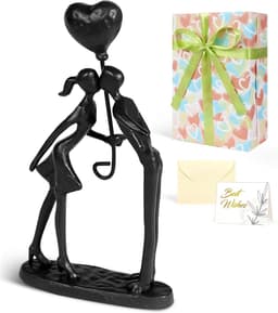 Gietijzeren Standbeeld Kussend Paar voor Romantische Cadeaus en Jubilea — thumbnail 1