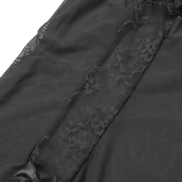 Zeloria Sexy Mesh Nachtjurk met Kant en Split – Zwarte Transparante Lingerie Jurk met Slip – Verleidelijke Nightgown Dames – L — thumbnail 3