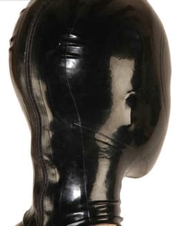OUYLAF latex masker bdsm - latex bdsm - latex hood - latex masker erotiek - Unisex - Gespen en riemen - latex fetish - oogmasker - bdsm masker - bdsm masker met gag (L) — thumbnail 2