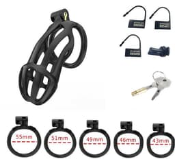 Rimba Toys - P-Cage PC02 - Kunststof Kuisheidskooi - Peniskooi - Chastity - Zwart — thumbnail 5