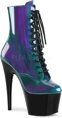 Pleaser Enkellaars -37 Shoes- ADORE-1020HG Paars/Groen — thumbnail 1