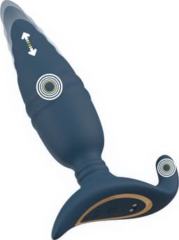 Remote Control Thrusting Butt Plug met Vibratie - Stotende Prostaat Vibrator met afstandsbediening — thumbnail 4