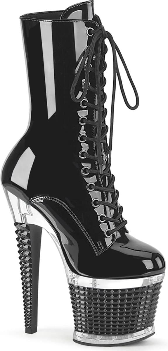 Pleaser - SPECTATOR-1040 Plateau Laarzen, Paaldans schoenen - US 8 - 38 Shoes - Zwart/Transparant — afbeelding 1