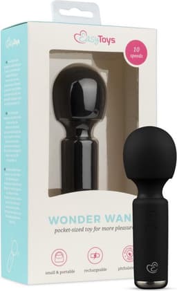 EasyToys - Mini Vibe Wand Vibrator - Oplaadbaar en Waterproof - Ook voor Massages - Wand Vibrator - Vibrator - Vibrators voor Mannen en Vrouwen - Sex Toys voor Mannen en Vrouwen - Vibrators - Zwart — thumbnail 5
