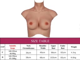 Siliconen Borstprothesen voor maat L / XL - CUP D - Wearable Borst - 100% hypoallergene medische siliconen - Kunstmatige Nep Borst - Valse Borsten - Borst - Siliconen Huid - Bodysuit - Crossdresser - Transgender - Travestiet - Body4Everybody — thumbnail 4