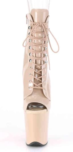 Pleaser - FLAMINGO-1021 Plateau Laarzen, Paaldans schoenen - Paaldans schoenen - 42 Shoes - Creme — thumbnail 2