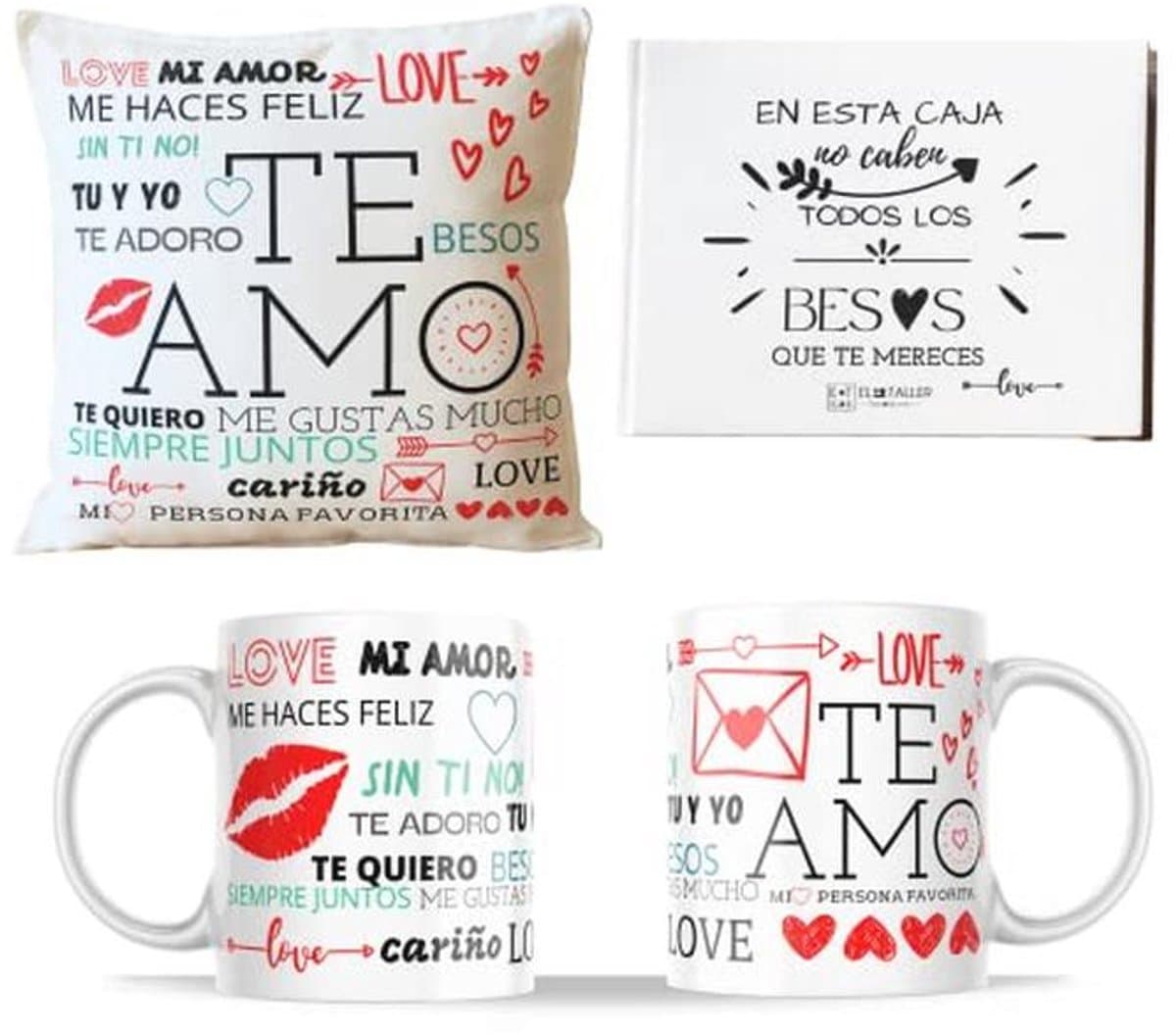 Romantische cadeaus voor koppels - Kussen en Mok met Liefdesboodschappen - Originele Geschenken voor Valentijnsdag, Verjaardag en Jubileum — afbeelding 1